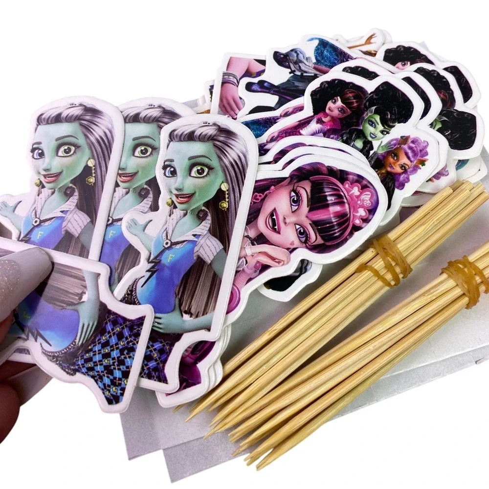 Monster High Birthday Party‎ Pack 18 Balloons 24 Cake Toppers Banner